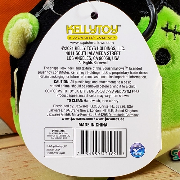 Squishmallow Len the Monster 3.5" Clip UltraSoft Stuffed Halloween Toy Plush NWT - Picture 11 of 11